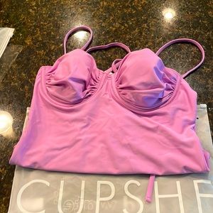 Lavender underwire one piece cheeky swimsuit
